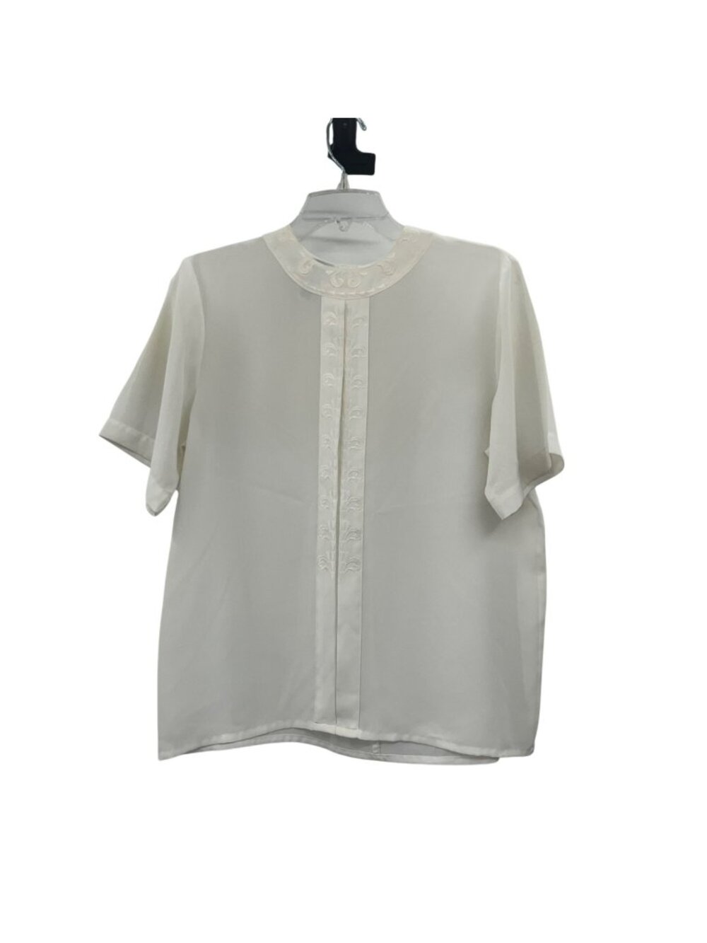 Vintage Christie & Jill Cream Embroidered Blouse Womens M Used